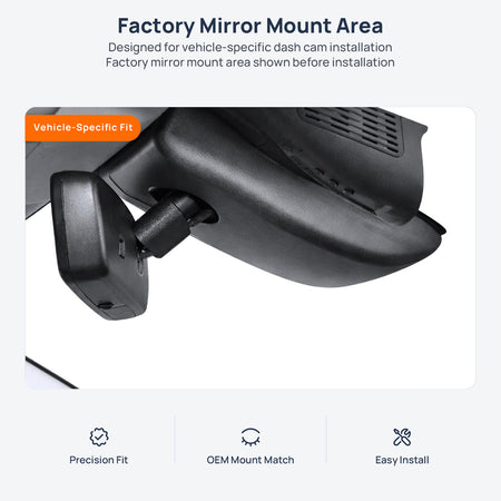 Factory mirror mount area for Lexus ES XV60 dash cam installation