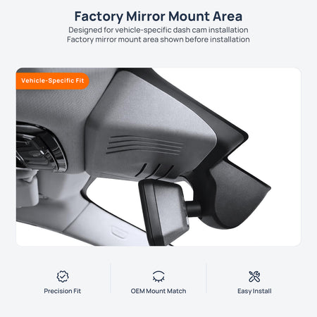 Factory mirror mount area for BMW X3 G01/G08 dash cam installation