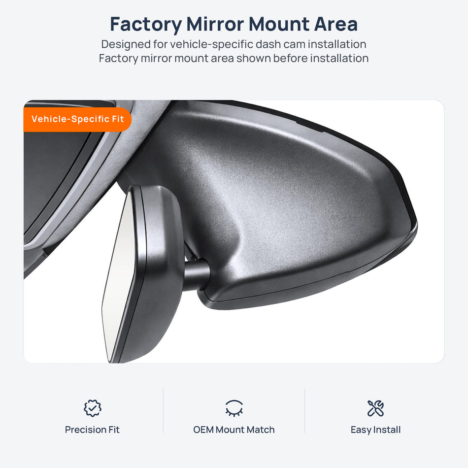 Factory mirror mount area for Jeep Grand Commander K8 dash cam installation