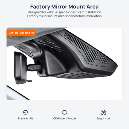 Factory mirror mount area for Geely Galaxy Starshine 6 dash cam installation