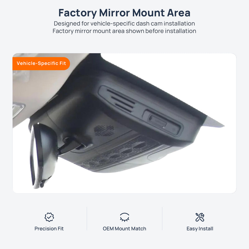 Factory mirror mount area for Chery Arrizo 5 Plus (Arrizo 6 Pro) 2021, dash cam installation