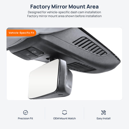 Factory mirror mount area for Mercedes-Benz E-Class Cabriolet A238/C238 dash cam installation