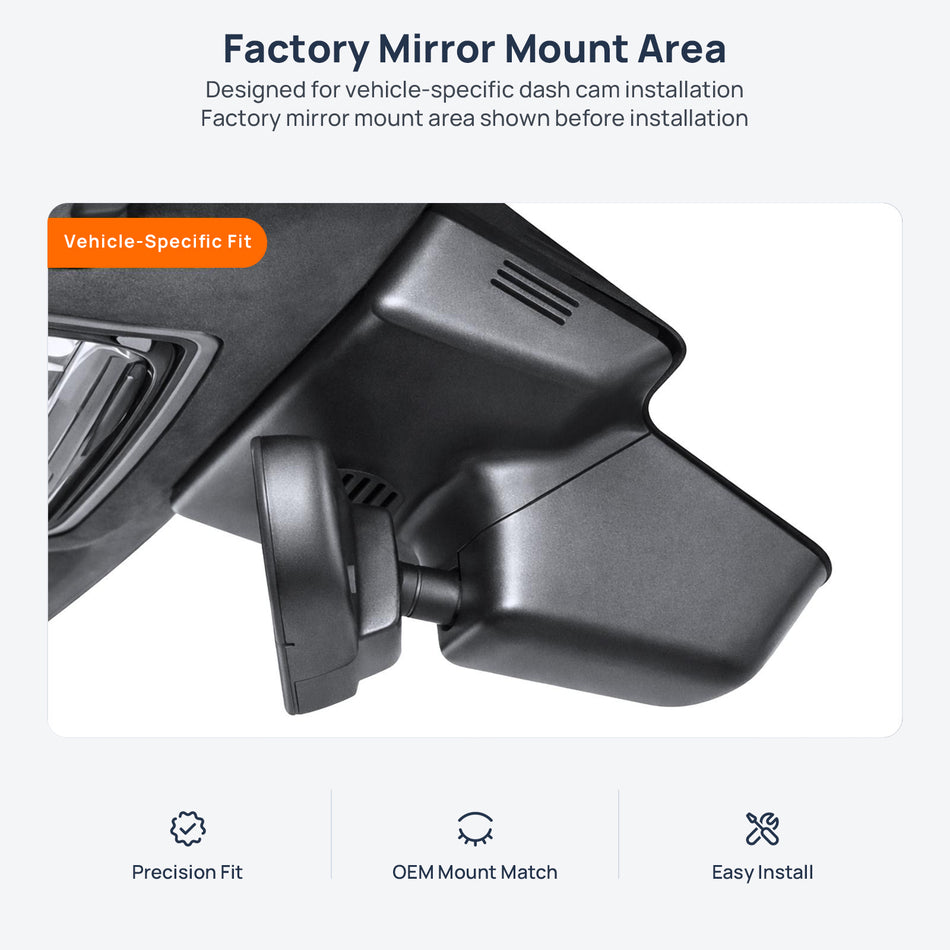 Factory mirror mount area for Range Rover Sport PHEV L494 dash cam installation