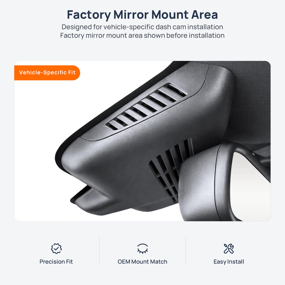 Factory mirror mount area for Mercedes-AMG GLC 43/63 X253 dash cam installation