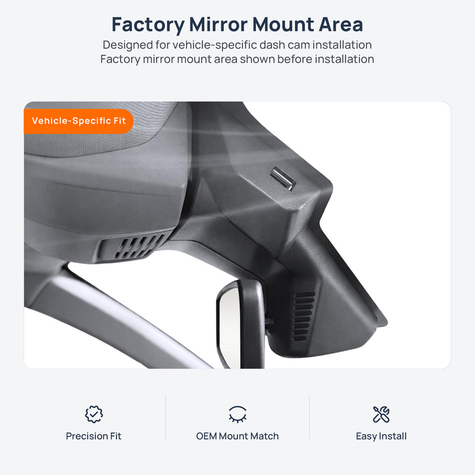 Factory mirror mount area for Citroen C5 Aircross dash cam installation