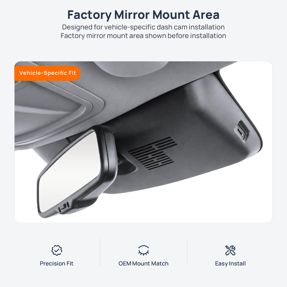 Factory mirror mount area for HAVAL Xiaolong Max PHEV dash cam installation