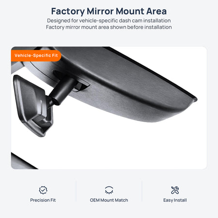 Factory mirror mount area for Toyota Sienna XL40 dash cam installation