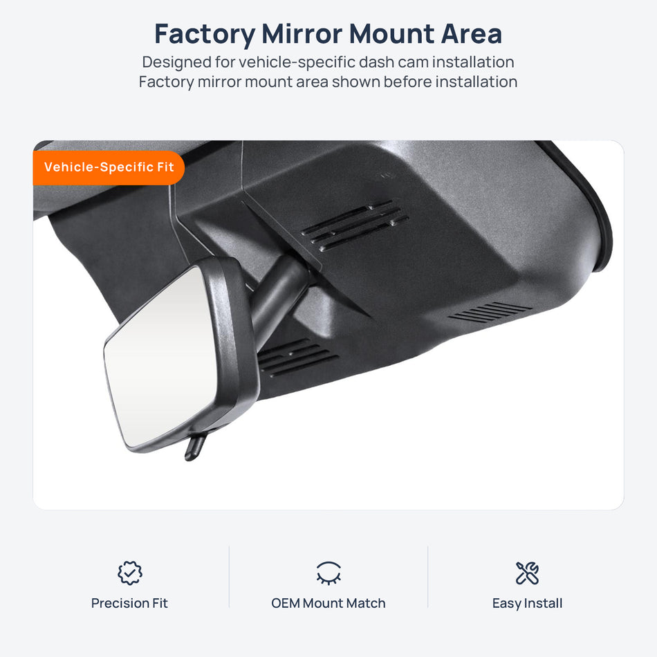 Factory mirror mount area for HAVAL Cool Dog dash cam installation