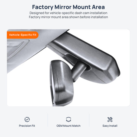 Factory mirror mount area for Borgward BX7 dash cam installation
