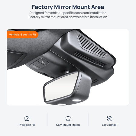 Factory mirror mount area for Mercedes-AMG GLE Coupe 43 (63) C292 dash cam installation