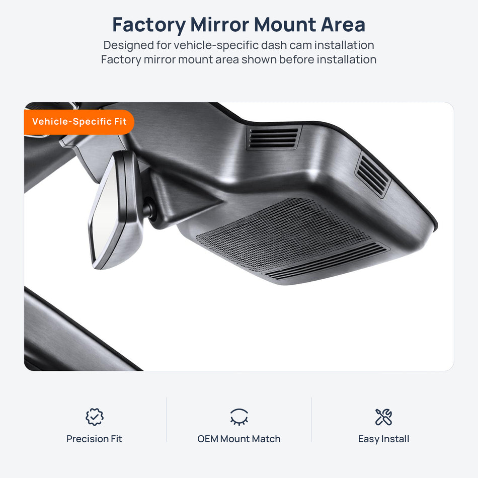 Factory mirror mount area for GAC Trumpchi M8 dash cam installation