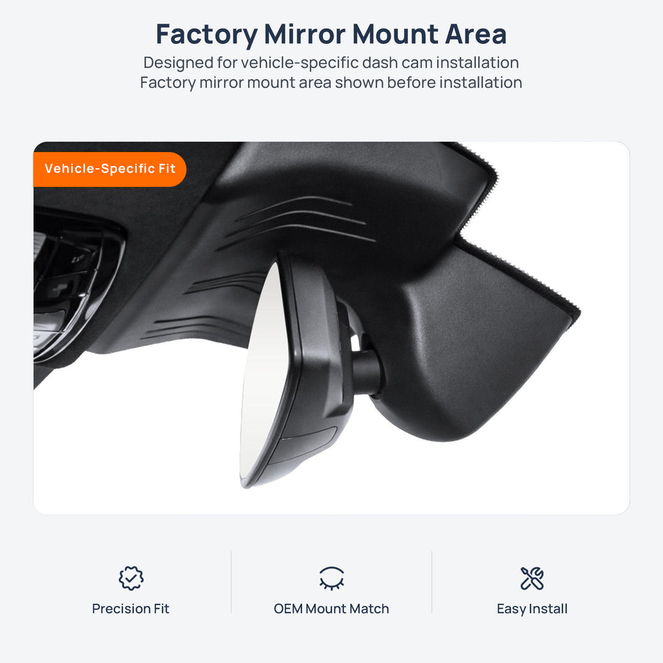 Factory mirror mount area for BMW M4 G82/G83 dash cam installation