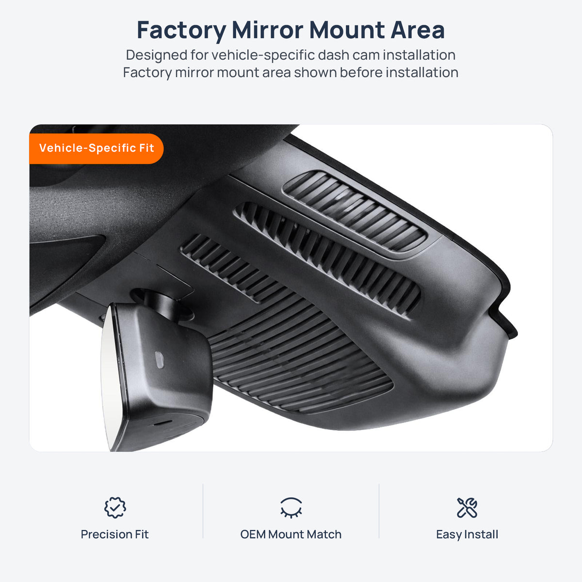 Factory mirror mount area for Mercedes-Benz A-Class L Sedan V177/Z177 2019, dash cam installation
