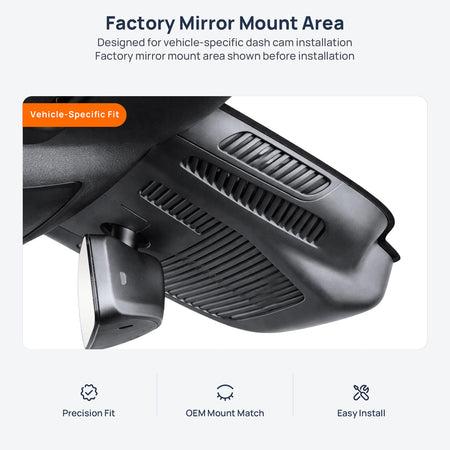 Factory mirror mount area for Mercedes-Benz A-Class L Sedan V177/Z177 2019, dash cam installation
