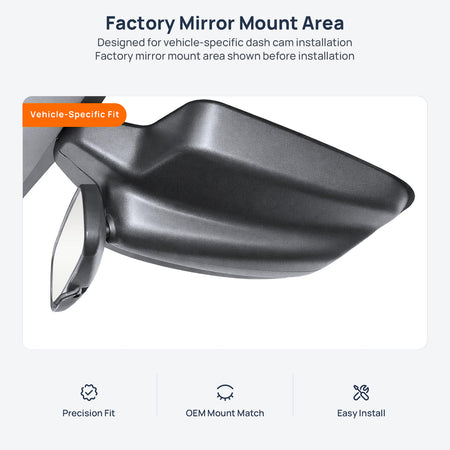 Factory mirror mount area for AION V dash cam installation
