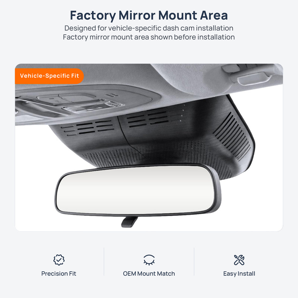Factory mirror mount area for GAC GS3 EMZOOM dash cam installation