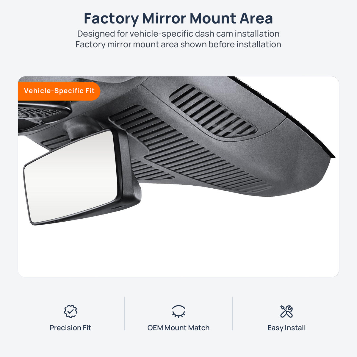 Factory mirror mount area for Mercedes-AMG S 63 E Performance W223 dash cam installation