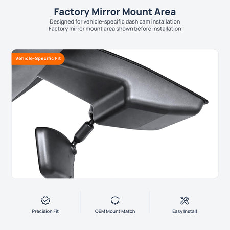 Factory mirror mount area for Kia Sportage NQ5 dash cam installation