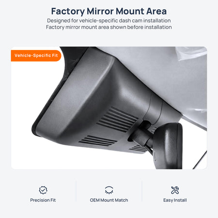 Factory mirror mount area for HAVAL Big Dog PHEV (Dargo PHEV) dash cam installation