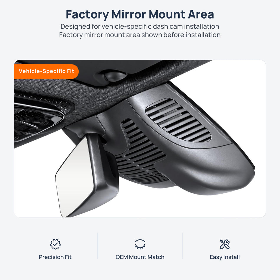 Factory mirror mount area for Mercedes-AMG GLC Coupe 43 C254 dash cam installation