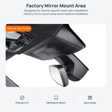 Factory mirror mount area for BMW X6 G06 dash cam installation