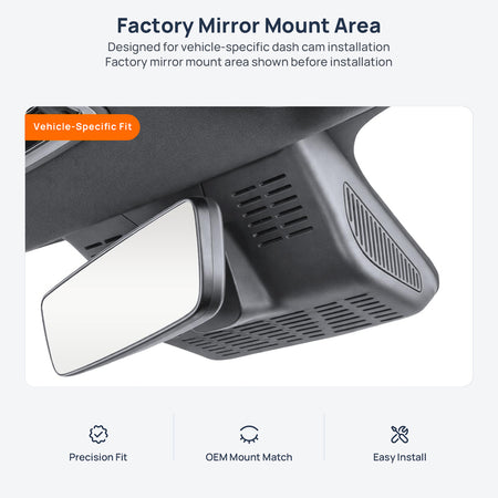 Factory mirror mount area for Geely Boyue Pro (Atlas Pro) dash cam installation