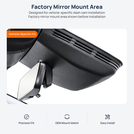 Factory mirror mount area for BYD Seal 06 GT dash cam installation
