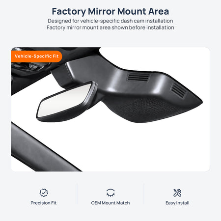 Factory mirror mount area for GAC Trumpchi M8 dash cam installation