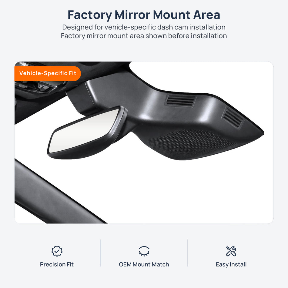 Factory mirror mount area for GAC Trumpchi M8 dash cam installation