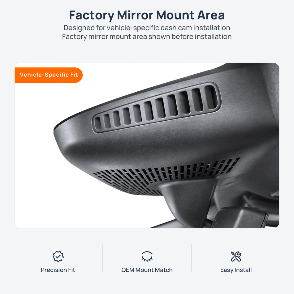 Factory mirror mount area for GAC Trumpchi S7 dash cam installation