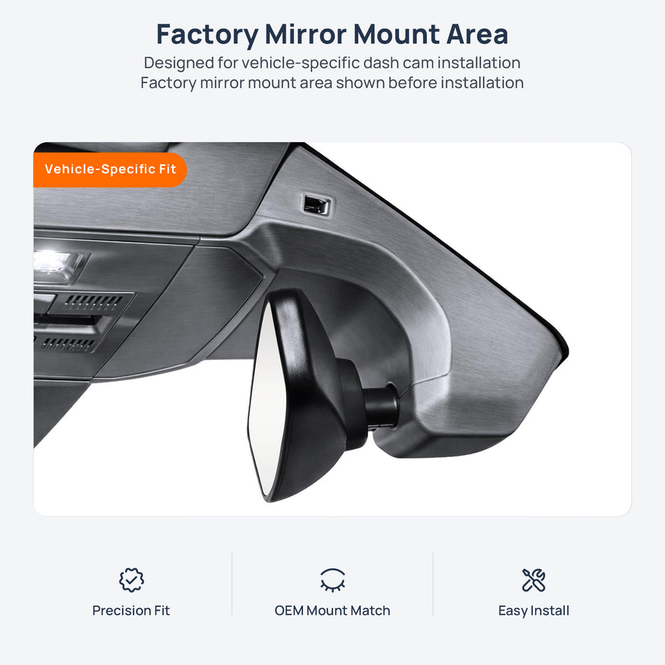 Factory mirror mount area for Volkswagen Sagitar A7 2019, dash cam installation