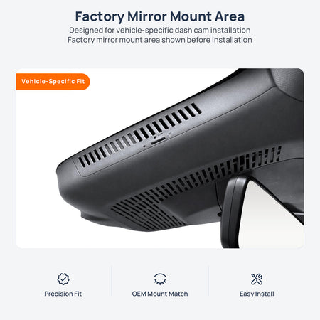 Factory mirror mount area for Geely Galaxy Starshine 8 dash cam installation