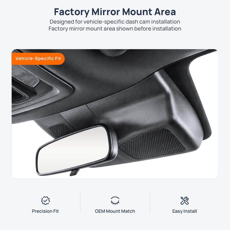 Factory mirror mount area for Dongfeng Aeolus L7 dash cam installation