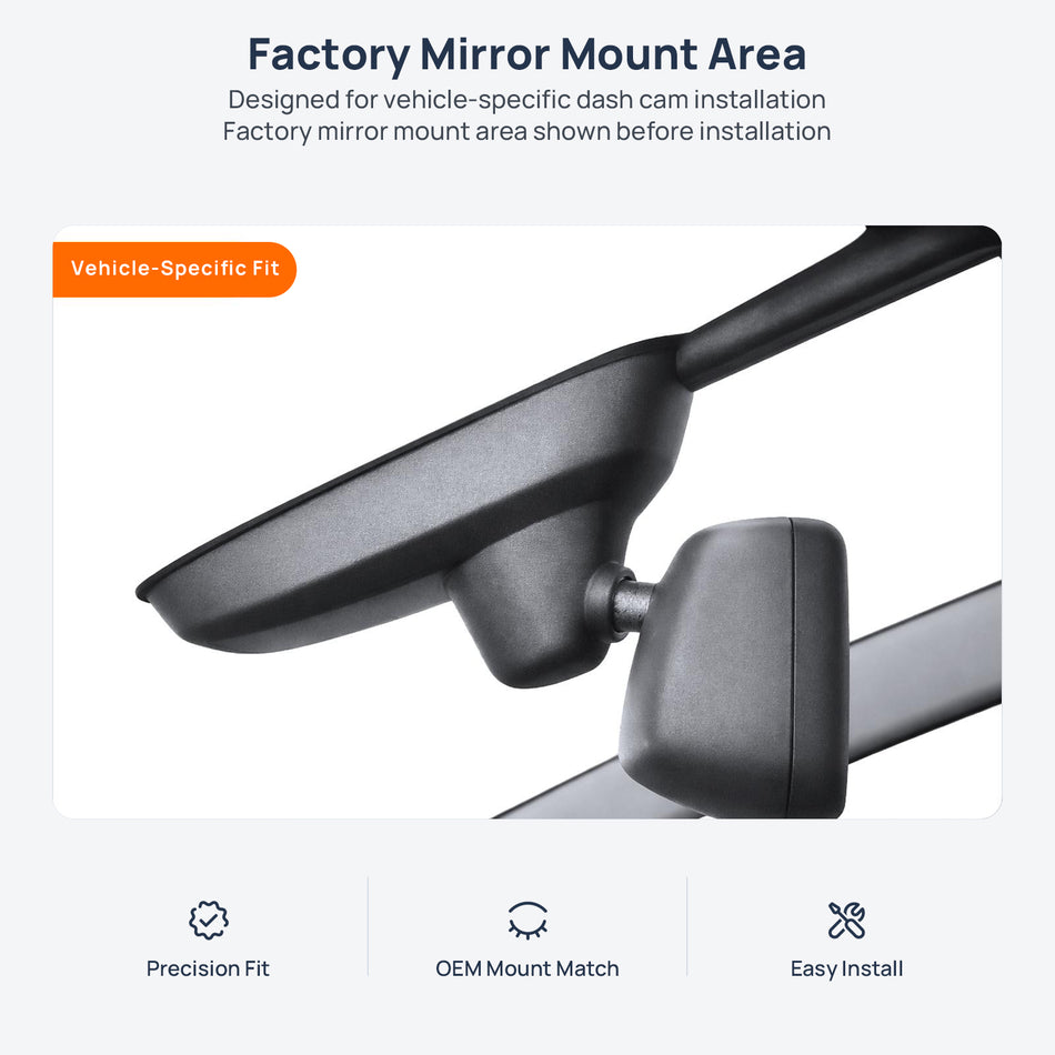 Factory mirror mount area for Peugeot 3008 dash cam installation