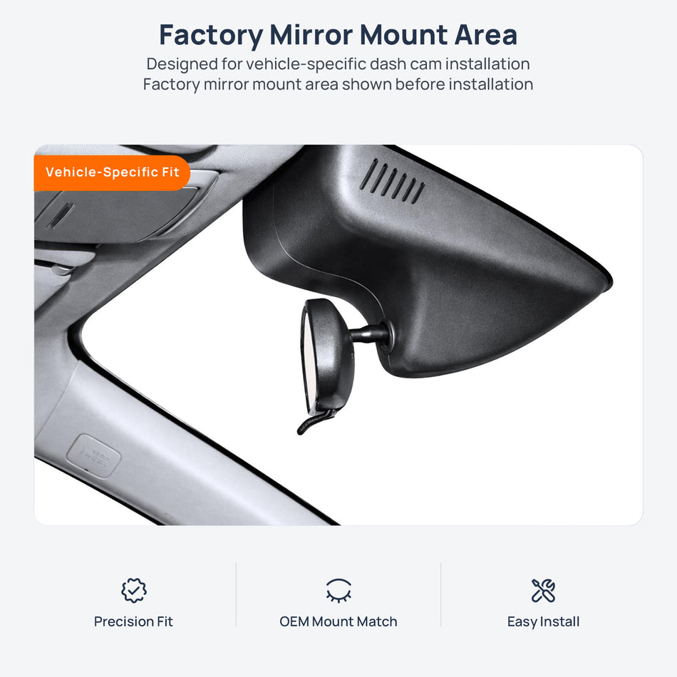 Factory mirror mount area for GAC Trumpchi GS5 dash cam installation