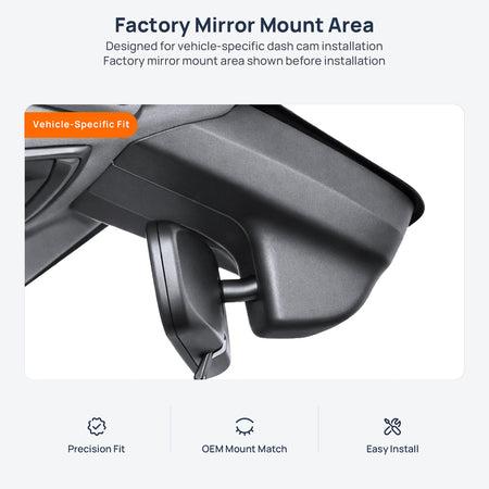 Factory mirror mount area for Geely Boyue L (Starray) dash cam installation