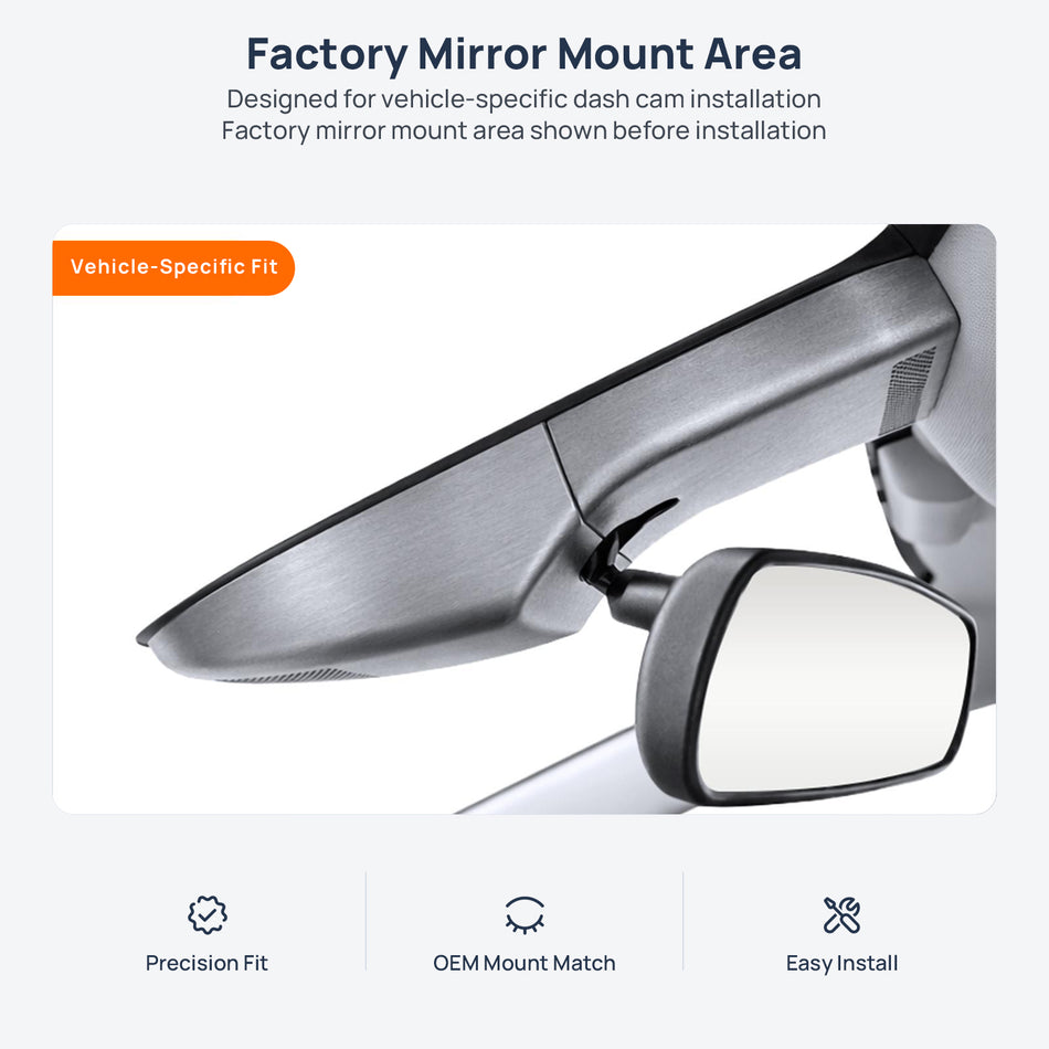 Factory mirror mount area for Honda Elysion RC dash cam installation