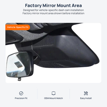 Factory mirror mount area for Wuling Starlight dash cam installation