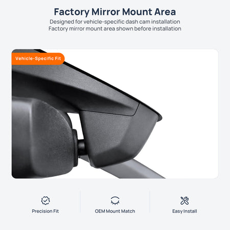 Factory mirror mount area for Volkswagen Arteon CC 3H dash cam installation