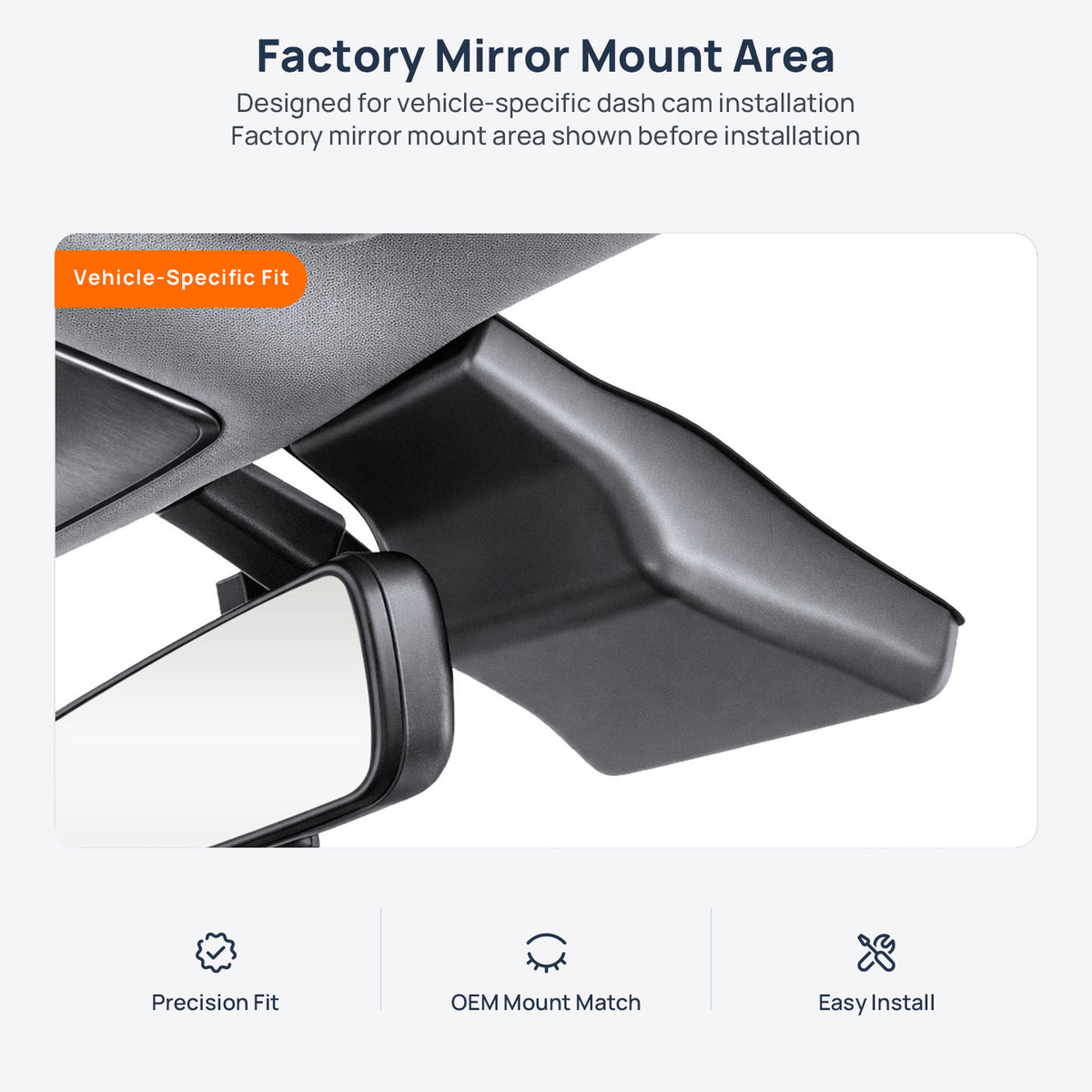 Factory mirror mount area for Hyundai Sonata DN8 dash cam installation