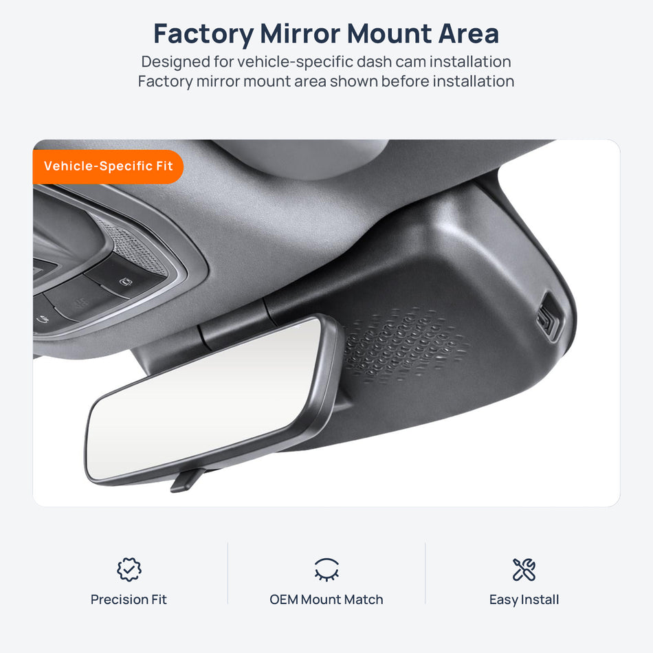 Factory mirror mount area for HAVAL Xiaolong dash cam installation