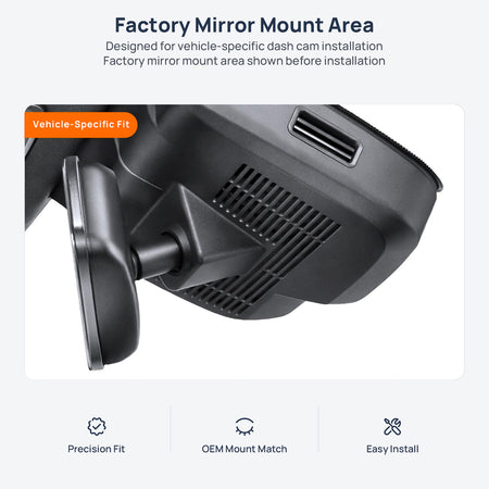 Factory mirror mount area for Geely Xingyue (Tugella) dash cam installation