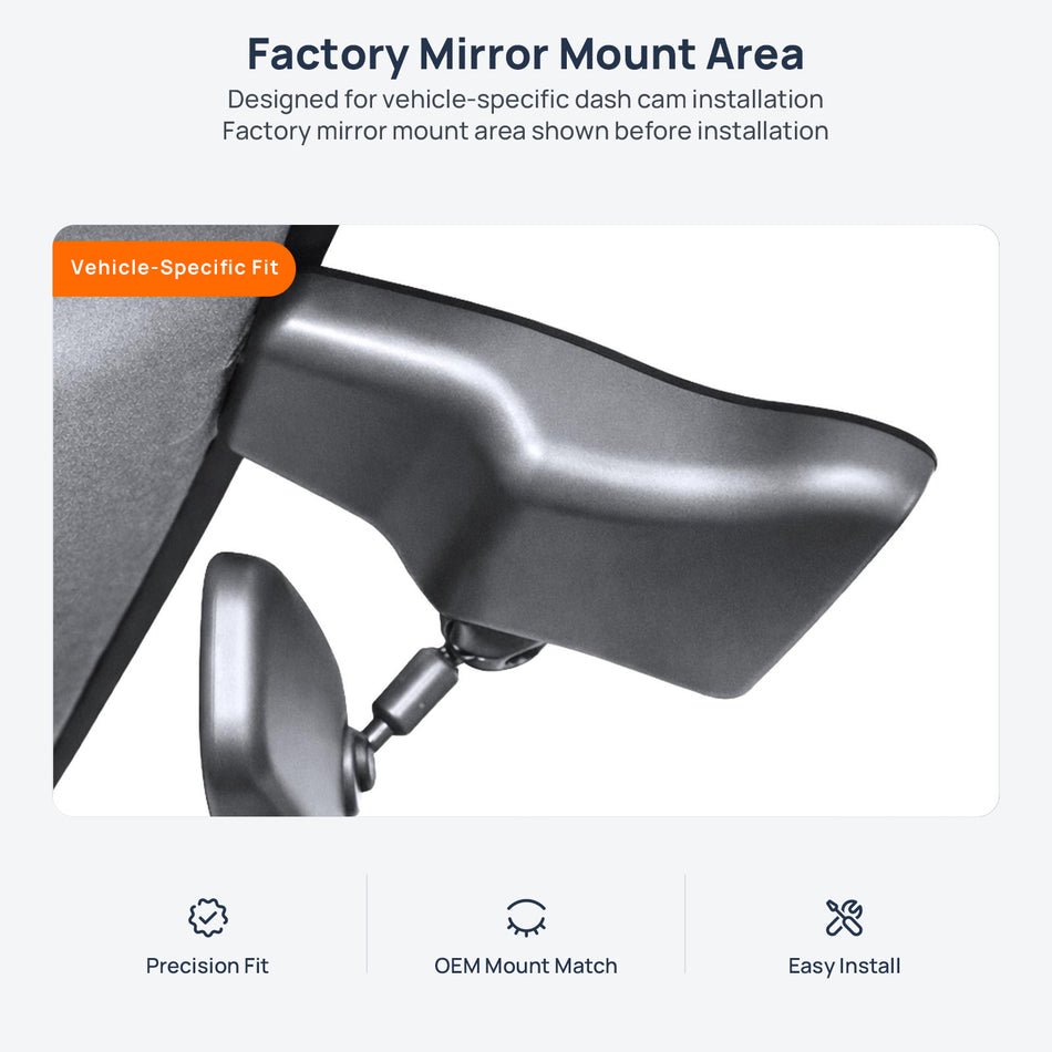 Factory mirror mount area for Hyundai Elantra CN7 dash cam installation