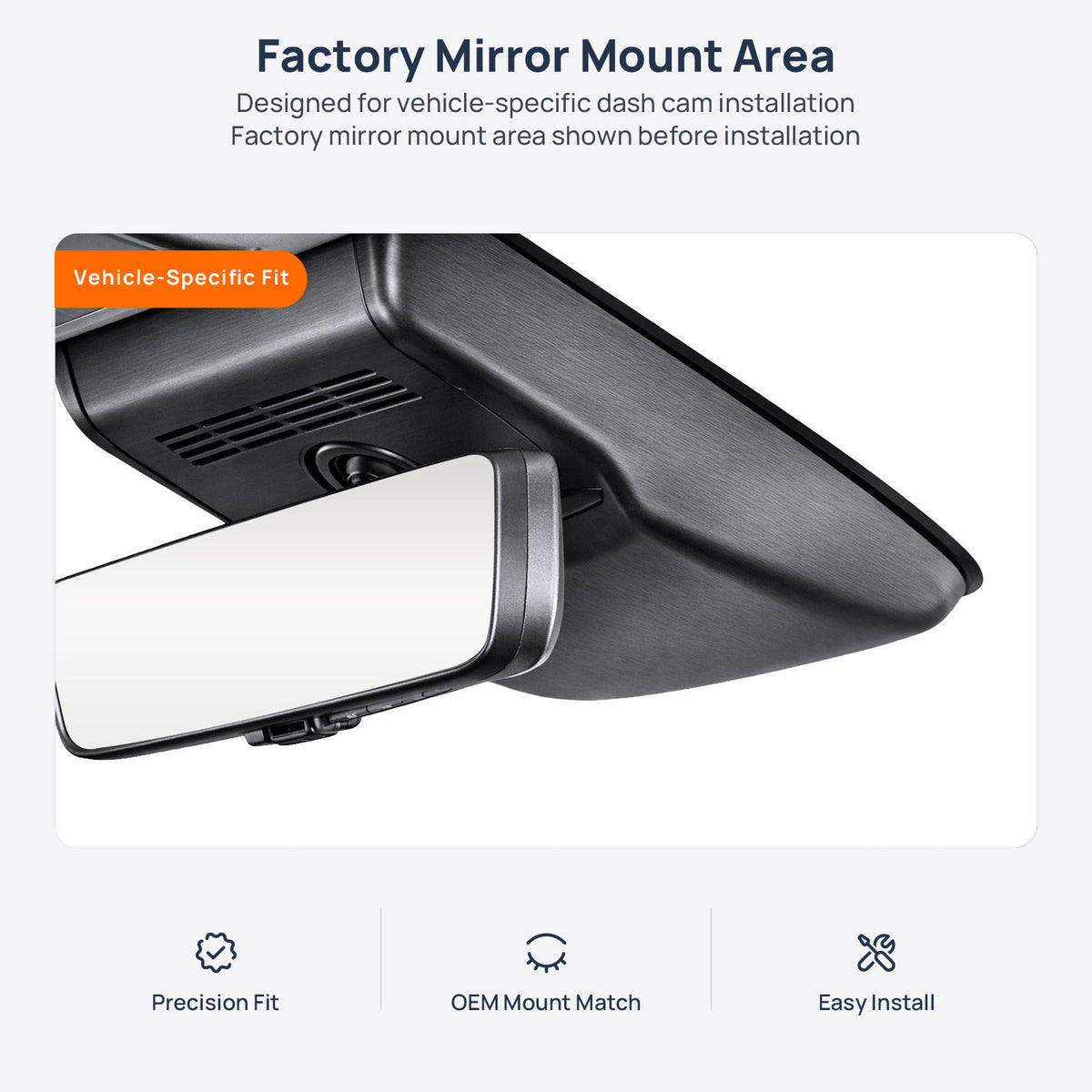 Factory mirror mount area for Toyota Alphard (Vellfire) AH40 dash cam installation