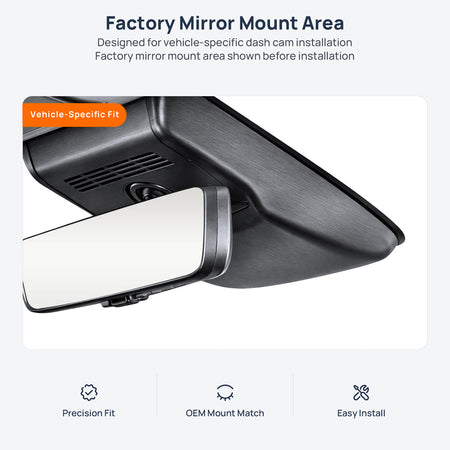 Factory mirror mount area for Toyota Alphard (Vellfire) AH40 dash cam installation