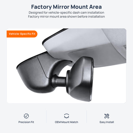 Factory mirror mount area for Audi Q3 Sportback F3 2020-2022, dash cam installation