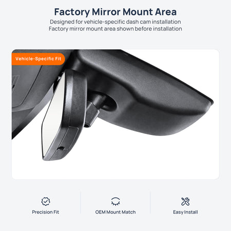 Factory mirror mount area for Lexus ES XZ10 dash cam installation