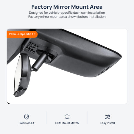 Factory mirror mount area for Toyota Levin E210 dash cam installation