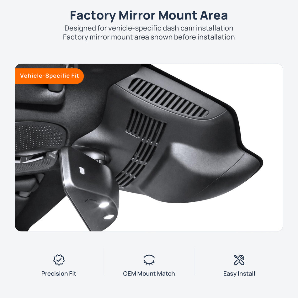 Factory mirror mount area for Mercedes-AMG S 63 (S 65) W222/C217/A217 dash cam installation
