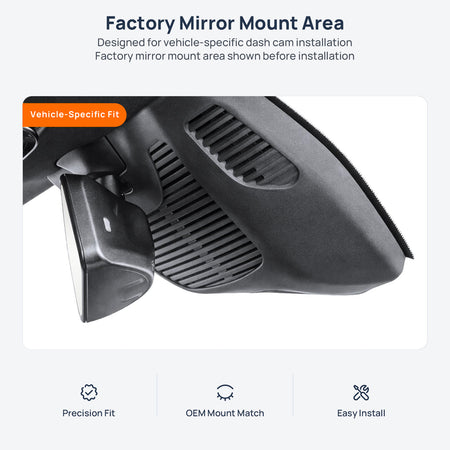 Factory mirror mount area for Mercedes-Benz GLC 350 e (GLC 400 e) X254 dash cam installation